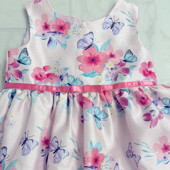 Beautiful Pink Floral Dress 12-18 months - Picture 4 of 5